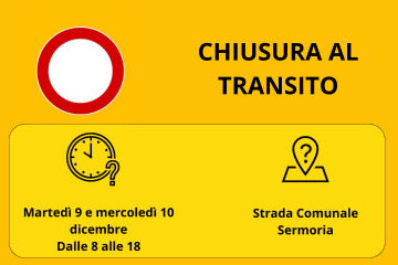 Chiusura al transito Strada Comunale Sermoria